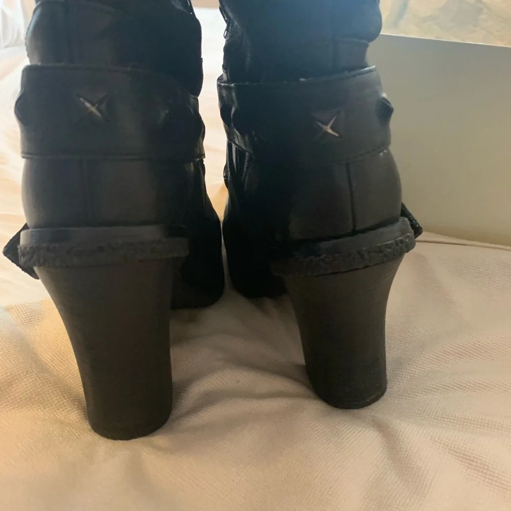 Donald J. Pliner Black Leather High Studded Boots Limited Edition